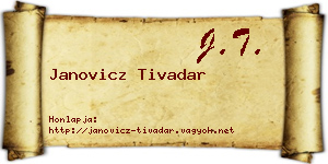 Janovicz Tivadar névjegykártya